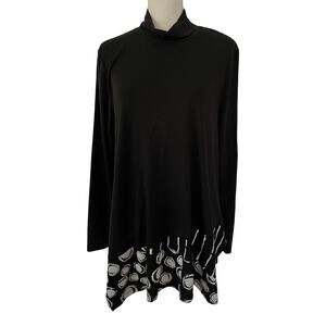 Alembika Womens Asymmetric Jersey Swing Tunic Top Size 6 US 16 Artsy‎ Lagenlook